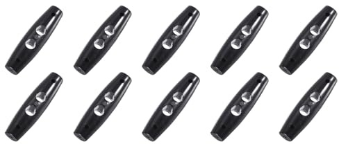 QUARKZMAN 38 x 10mm Knebelknöpfe x 20 Stück Kunststoffverstellbarer Verschluss für Regenmantel, Mantel und Rucksack, [Schwarz]