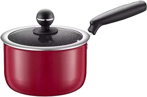 SaVgu Milk Pan Maifan Stone Non-Stick Household Multi-Function with Glass Cover Diameter 16cm Boiled Milk and Porridge