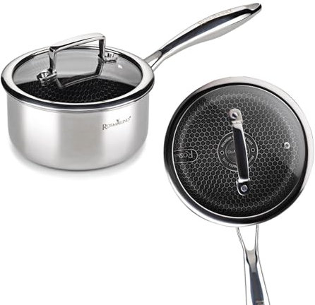 ROSMARINO HexaPRO 2.0 Gourmet Pentola 16 cm: Pentola in Acciaio Inossidabile con Tecnologia Avanzata, Perfetta per Induzione