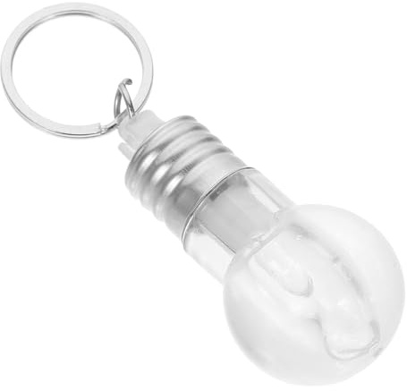 Sosoport Schlüsselanhänger mit LED Licht Farbwechselnd Bruchsicher Glühbirnen Design Silber für Alltag und Rucksack