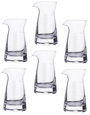 KICHOUSE 6pièces Verres Mesureurs Verre avec Échelle pour Cocktails Et Décanteurs pour Bar Et Cuisine