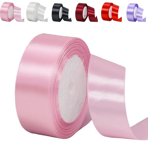 23 m satinband medium rosa 30 mm, satinband, brett rosettband, dekorationsband, tygband, bröllopspresentband, bröllopsdekoration, förpackningsrosett