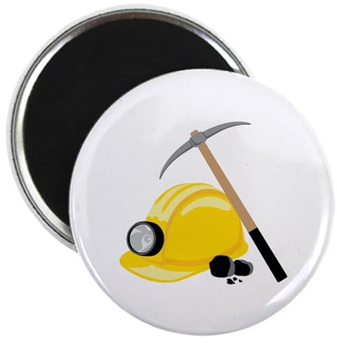 CafePress Miner Axe & Hat Magnets 2.25 Round Magnet (10 pack)