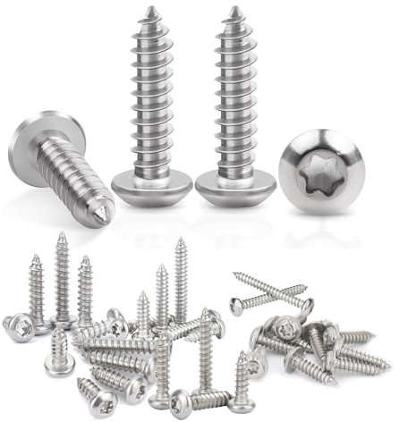 100 Pièces Vis à Tôle Autoforeuse, Vis a Bois Inox M3 x 14 mm, A2 V2A Vis Autotaraudeuse à Tête Plate, Filets Métriques Standard Inoxydable