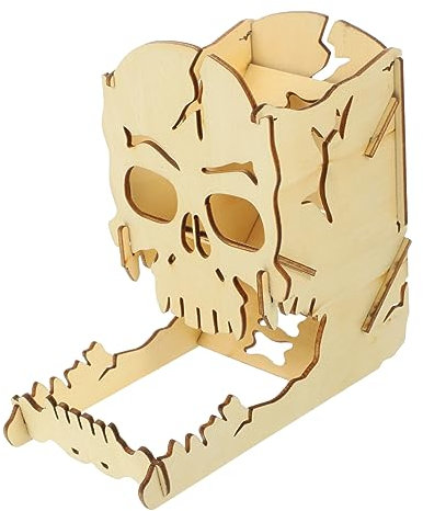 Gogogmee Torre Di Dadi Legno Forma Di Teschio Accessorio Decorativo Per Giochi Da Tavolo Distributore Di Dadi Per Atmosfera Di Gioco Unica e Divertente Perfetta Per e Giochi Di Ruolo