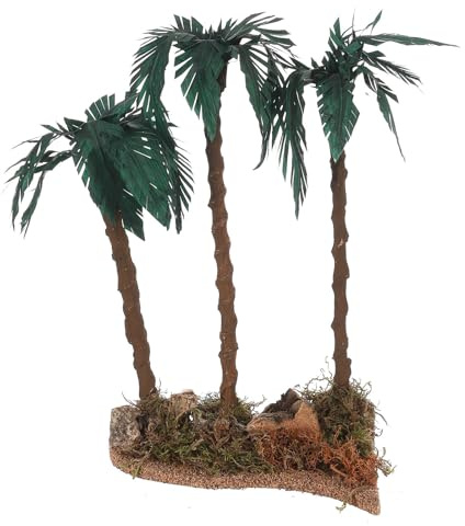 Holyart Miniaturpflanzen für Krippen: Dreifach-Palme 35x20x15 cm Krippe, 12-15 cm