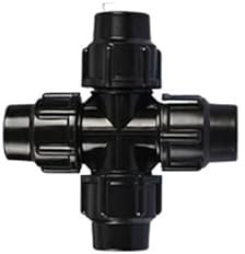 PE fittings quick Union fittings four-way union joint 20/25/32/40/50/63mm Tap Water Irrigation IINKUEYK(Nero,20mm)