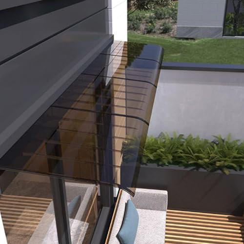 Vordach Für Haustür Überdachung Vordach Aus Polycarbonat, Regenschutz Transparent Pultvordach Inkl Montagematerial Für Draußen Haus Balkon Garage Haustürdach Fenster