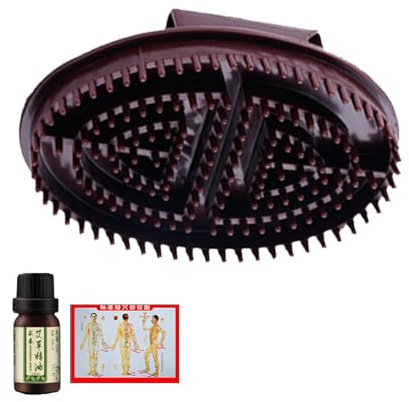 Meridian Bürste, Meridian-Massagekamm, Massagebürste Körperwäscher, Ergonomische Cellulite-Bürste Mit Massageöl, Meridian-Massagebürste, Körperbürste, Guasha-Bürste, Ganzkörperentspannung