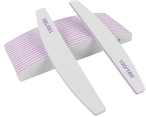 AUNHOKE 18 Pcs Professional Nail Files,100/180 Grit Double Sided Emery Board for Nails,Washable Nail Files,Files Emery Board Nail,Shaping Manicure Tools,for Nail Salon DIY Nail Art Home