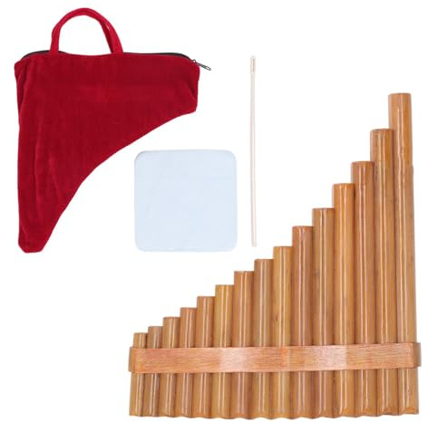 Panpipe Pan Flute, Portable, Professional 15-Piece Flute in G Key, with Carrying Bag and Right-Hand Design, for Beginners, Outdoor Performances, and Educational Use