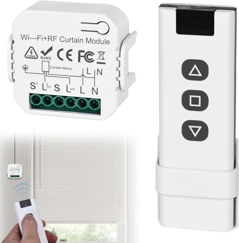 Set di controllo radio per tapparelle, interruttore intelligente per tapparelle, compatibile con interruttore radio 230 V, per tapparelle, tende da sole, interruttore radio composto da telecomando RF
