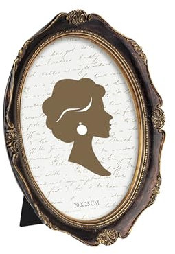 Tone Link. Ovaler Vintage-Bilderrahmen, 20,3 x 25,4 cm, luxuriöser antiker Bilderrahmen mit Glasfront, Tisch-Wandbehang, Walnuss