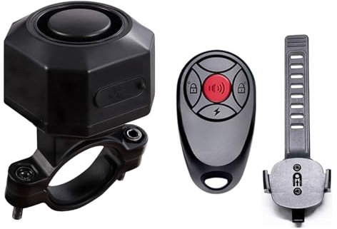 Mengshen Bike Alarm with Mount Electric Bike Alarm with Remote Motion Wireless Vibration Anti-theft Alarm System for Motorcycle Scooter Car (Include Remote Control Strap)