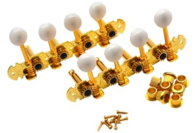Oshhni 2x Mandoline Stimmwirbel Stimmschlüssel Stimmgerät Mechaniken Gitarre Stimmwirbel für Zubehör, Gold