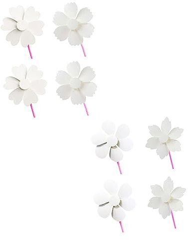 KONTONTY Leere Selbstgemacht Windräder Für Kinder 8 Stück Bastelset Aus Papier Und Kunststoff Bemalbare Handwindmühlen Für Kreatives Malen Und Dekoration
