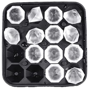 Eiswürfelform, Silikon eiswürfelbehälter mit deckel，Eiswürfelbehälter mit 16-diamantene Eiswürfel，Silikon in Lebensmittelqualität，für Whisky, Cocktails, Babynahrung, wiederverwendbar
