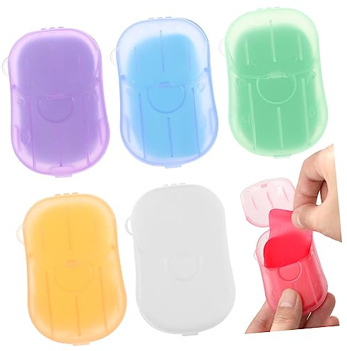 iplusmile 120hojas Jabón Láminas Portátiles para Viaje y Camping con Fragancias Variadas Caja Práctica y Fácil De Transportar para Higiene Exteriores