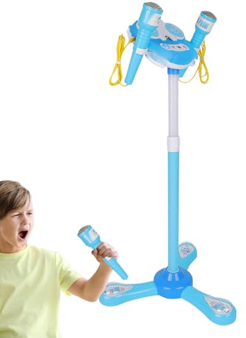 Nevalerra Kinder-Karaoke-Maschine, Kinder-Singmikrofon - Karaoke-Maschine Musik - Karaoke-Maschine mit Musik, pädagogisches Mikrofonständer-Spielset, interaktives Kinder-Stehmikrofon für -