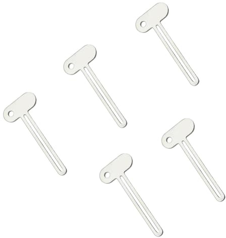 Vilgftyiet 5PCS Stainless Steel Toothpaste Tube Squeezer Key Roller Dispenser, Metal Bathroom Organizer for Toothpaste, Cream, and Ointment Tubes, Silver