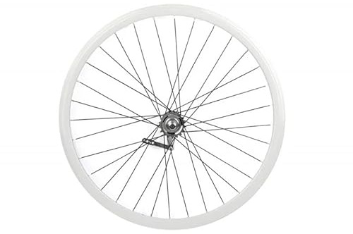Ruota Posteriore Santafixie 700C 30 mm – Freno Contropedale – Pignone 16 Denti – Alluminio – Profilo Medio (Bianco)