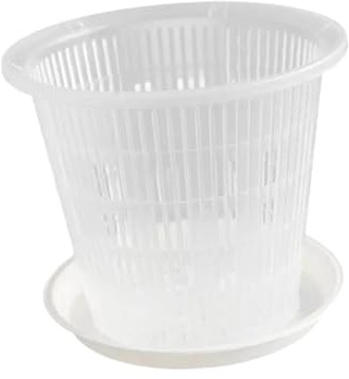 Sharplace Pots à Orchidées Transparents en Plastique, Pot Orchidée avec Trous et Soucoupe, Pots de Fleurs Respirants, pour Accessoire de Culture de Plantes et Fleurs Intérieures et Extérieure, 16cm