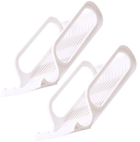 Milisten Beverage and Beer Refrigerator Storage Rack 2Pcs Stackable White Plastic Organizer for Kitchen Fridge Vegetable and Bowl Holder