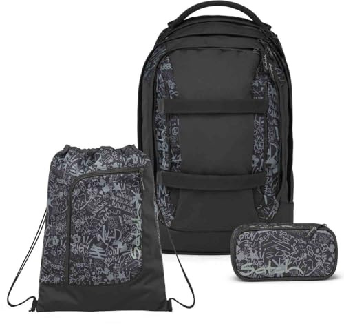Satch Pack Schulrucksack Set 3tlg. inkl. Schlamperbox und Sportbeutel (Street Ink)