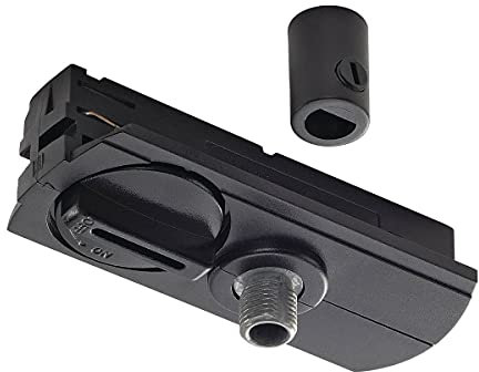 SLV 1-Phasen Pendelleuchtenadapter | Hochvolt-Stromschiene, Aufbau-Schiene, Stromschienen-System | inkl. Zugentlastung und Gewindestück, schwarz