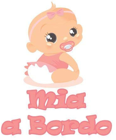 GamesMonkey Aufkleber Baby-Mädchen an Bord - Mia - Personalized Name 12 cm - Frauen - Stickers Auto Externe Vinyl Glossy
