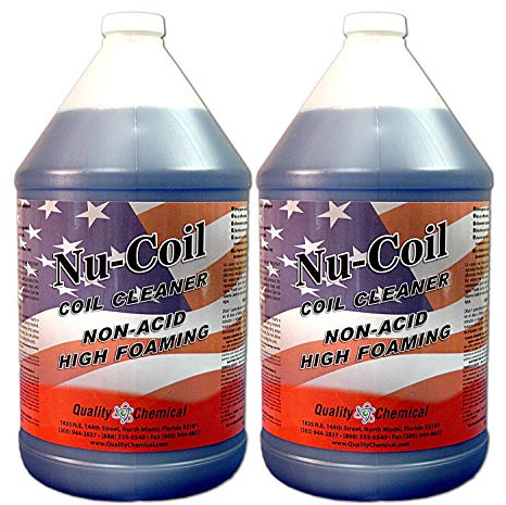 Quality Chemical Nu-Coil Professional Grade Concentrated/Air Conditioner Alkaline Condenser Coil Cleaner for AC Unit/AC Coil Cleaner 2 Gallon (256 oz)