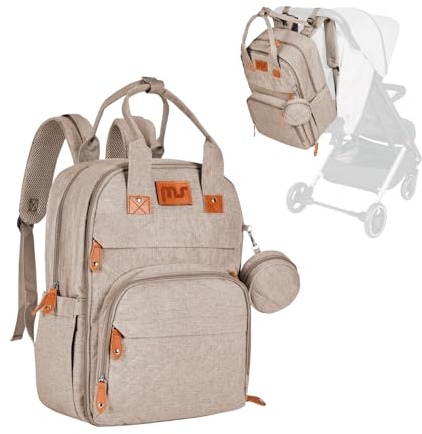 ms BabyWorld – Sac à dos Storage – Sac à langer grande taille | Multifonctionnel | Comprend un porte-tétine | Unisexe | Grande capacité | Idéal pour offrir | Pour maman et papa