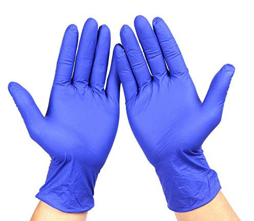 babyzhang 50 pcs Gants Jetables Latex Nettoyage Gants Alimentaires Ménage Jardin Gants De Nettoyage Nettoyage À Domicile en Caoutchouc, Bleu foncé, S