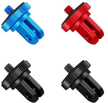 Haisheng 4 Stück Aluminiumlegierung Gopro 1/4 Adapter Kameraschraube mit Halterungen 1/4 Zoll Halterungen Stativadapter Gewindeadapter Kamera Stativ für Hero-Halterungen Osom Sony mit Kameraschraube