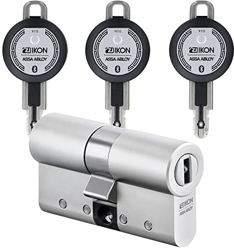 ASSA ABLOY CLIQ Go Starter-Set mit einseitig elektronischem Doppelzylinder 30A/I30, 3 Bluetooth-Nutzerschlüssel, Sicherungskarte - Modulbauweise