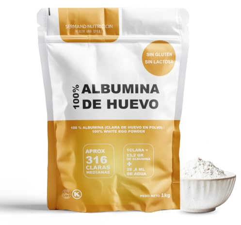 Blanc d'Œuf en Poudre pour Meringue (1Kg) | Œufs Pasteurisés | Œufs Déshydratés | Produits Sans Lactose | Sans Gluten | Présentation en Sachet Zip