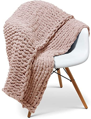 MHUQIA Gestrickte Decke Wohnzimmer Couch 200x200cm, Grobe Strickdecke Wolle Garn Arm Super GroßE Handgewebte Decke, Grobstrick üBerwurf Decke FüR Bett, Sofa, Sessel