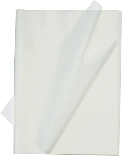 100 Blatt 19,7 x 13,8 Zoll Seidenpapier-Geschenkpapier für Geschenktüten, Geburtstagsfeiern, Hochzeiten, Bastelarbeiten (Weiß)
