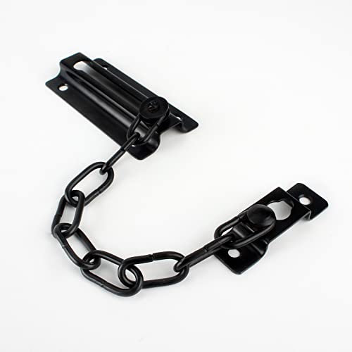 QOPAHI Door Chain Lock for Front Door, Internal Door Security Chain 85×40mm Safety Locks Door Chains for Upvc Doors, Fit for Home Bedroom Bathroom Hotel Preventing Unauthorized Intrusion(Black)
