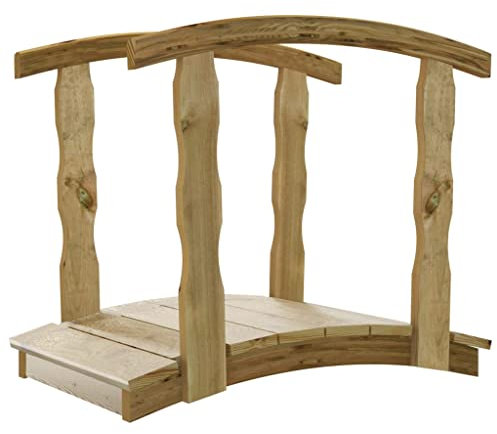 vidaXL Ponte da Giardino con Ringhiera in Massello di Pino Impregnato