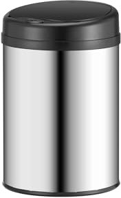 Juskys cestino elettrico e impermeabile da cucina con sensore di movimento, coperchio automatico, anello di fissaggio - 30 L - Argento