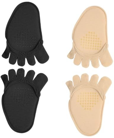 Abaodam 2paare Unsichtbare Halbsocken Für High Heels Bequeme Zehensocken Langlebige Sommer-halbsocken Für Sandalen Und Schuhe Komfortable Socken Ohne Spuren