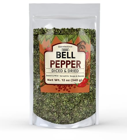 Unpretentious Diced Bell Pepper, 12 oz, Sweet & Mild Flavor, Versatile Ingredient, Soups & Sauces