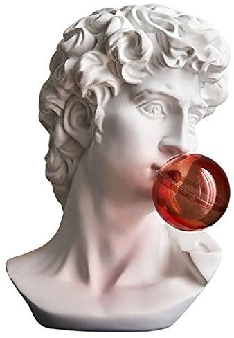 Duiaynke Estatuas de Cabeza de David/Giuliano de Resina Griega, Esculturas de Busto, Adorno de Escritorio para Decoración de Mesa en Casa, Oficina