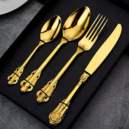 Ensemble de couverts, ensemble de couverts 12 personnes. Ensembles de couverts de luxe, ensemble de couverts polis miroir, lavables au lave-vaisselle, couverts de table élégants pour la maison/d