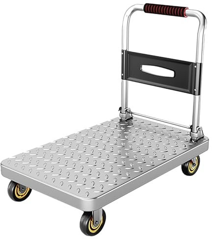 MINGYIHUI Plattformwagen 150 Kg Schwerer Klappbarer Plattformwagen, Plattformwagen, Geräuschloser Flaschenzug, Plattformwagen, Faltbarer Sackkarren Sackkarren(Size:70 * 45)