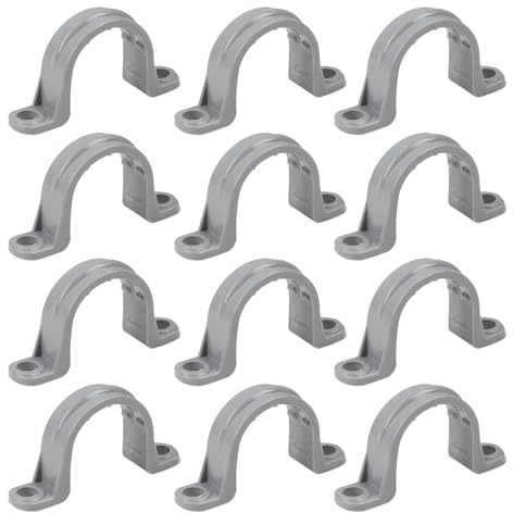 Weigongr Pipe Clamps, 12 Pack 3/4 Inch PVC Flex Electrical Conduit Strap, Non-Metallic, Durable, Lightweight, Suitable for Electrical, Telephone, Cable, Refrigeration, Landscape Lighting