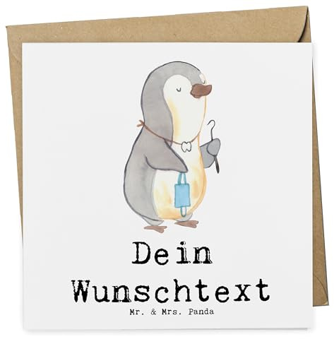 Mr. & Mrs. Panda karte personalisiert Zahntechniker Herz - Personalisierte Geschenke, Geschenk, Grußkarten, Karten, Postkarte, grußkarte
