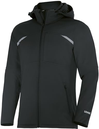 Uvex suXXeed Softshelljacka – arbetsjacka för män med ergonomisk passform – vattentät 8 000 mm – med huva – storlek 5XL, grafit, 5XL