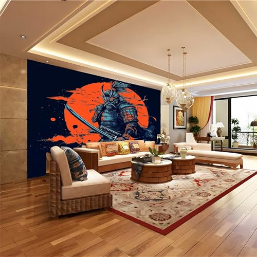 Fotomurales 200 x 140 cm Tejido No Tejido Papel Tapiz Fotográfico Decorativos Murales Estilo artístico Guerrero Moderna Decoración De Pared Sala Cuarto Azul